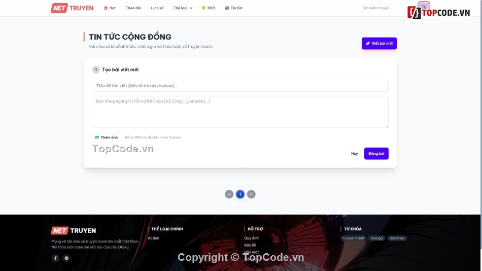 Code truyện tranh,Web đọc truyện,Web Đọc Truyện Tranh Nettruyen Clone,Code Web Đọc Truyện Tranh